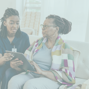 Caregiver is evaluating needs during inhome assessment